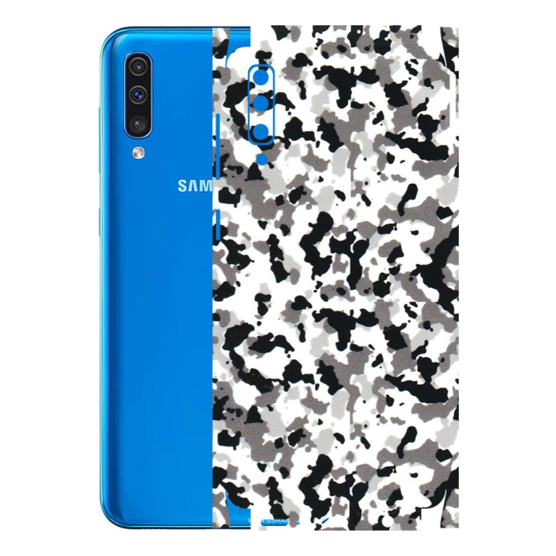 Samsung A/S Series Phone Skins (All Models) - White Black Camouflage - 3D Embossed Finish (L-18) Samsung Galaxy A50