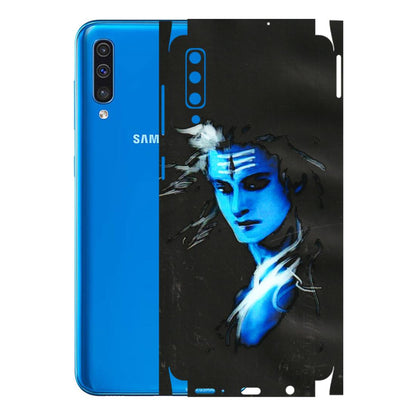 Samsung A/S Series Phone Skins (All Models) - Har Har Mahadev Blue/Black - 3D Embossed Finish (L-185) Samsung Galaxy A50