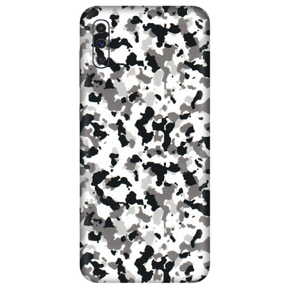 Samsung A/S Series Phone Skins (All Models) - White Black Camouflage - 3D Embossed Finish (L-18) Samsung Galaxy A50