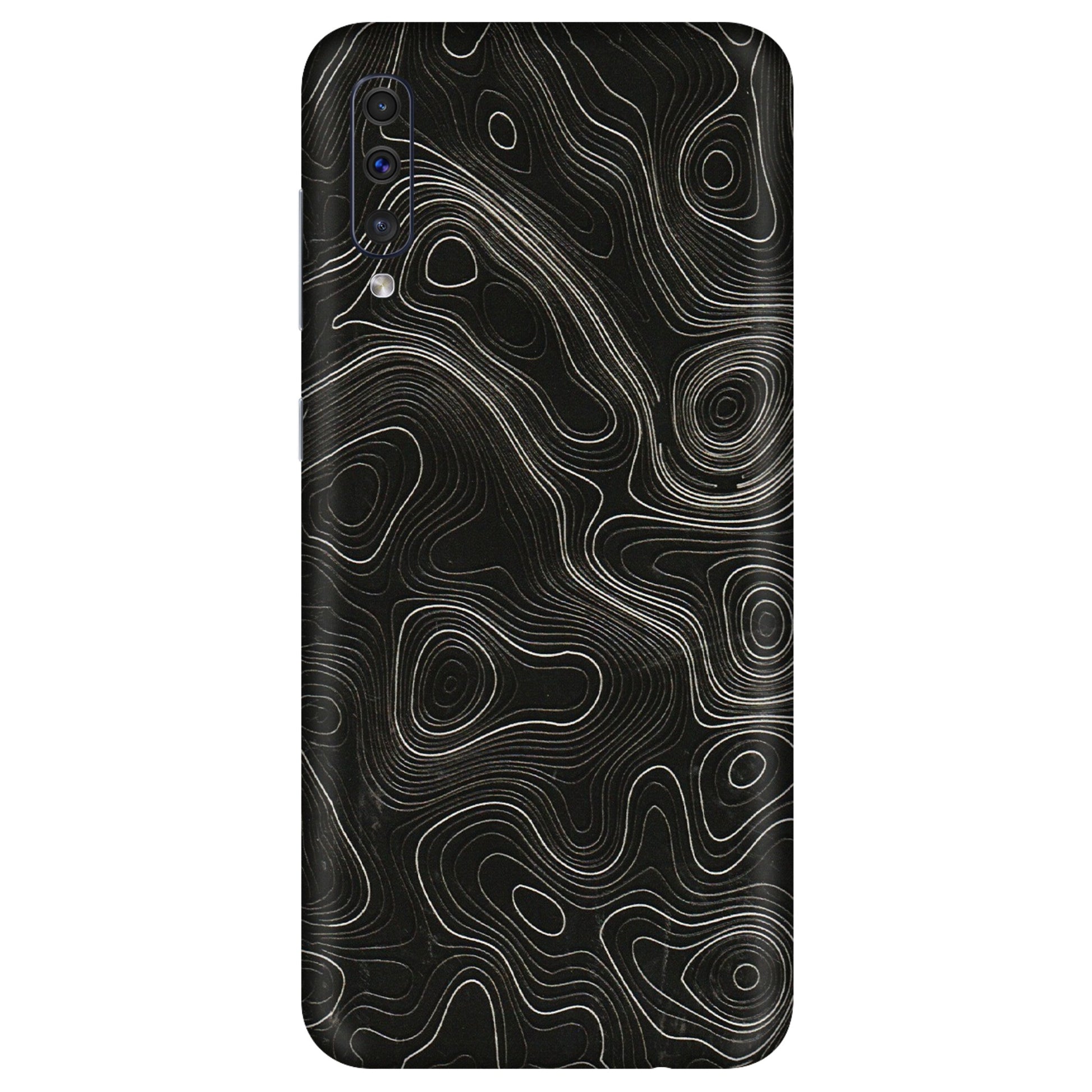Samsung A/S Series Phone Skins (All Models) - Black Swirl - 3D Embossed Finish (L-196) Samsung Galaxy A50