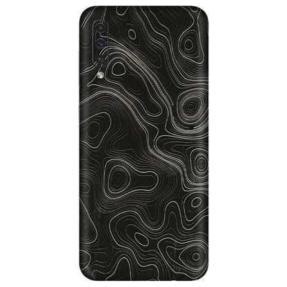 Samsung A/S Series Phone Skins (All Models) - Black Swirl - 3D Embossed Finish (L-196) Samsung Galaxy A50