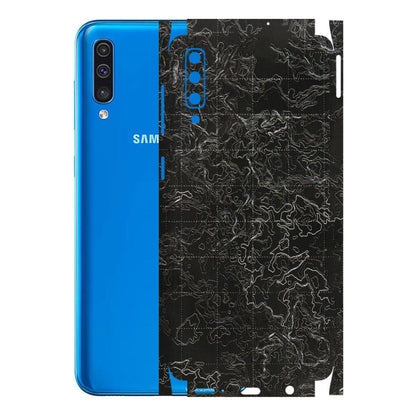 Samsung A/S Series Phone Skins (All Models) - Black map Texture - 3D Embossed Finish (L-201) Samsung Galaxy A50