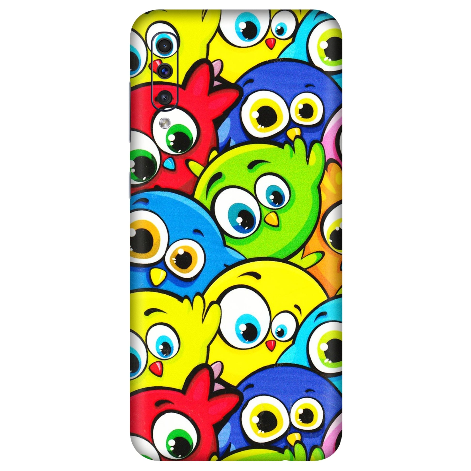 Samsung A/S Series Phone Skins (All Models) - Cute Fluffy Birds - 3D Embossed Finish (L-213) Samsung Galaxy A50