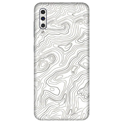 Samsung A/S Series Phone Skins (All Models) - White Black Swirls - 3D Embossed Finish (L-219) Samsung Galaxy A50