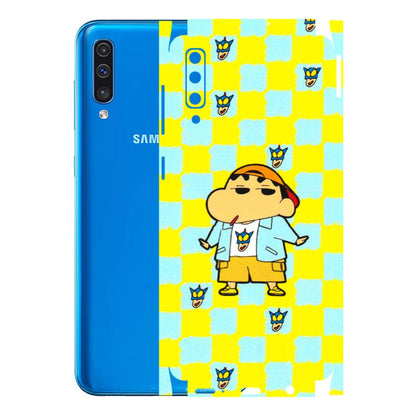 Samsung A/S Series Phone Skins (All Models) - Yellow Blue Shinchan Cute - 3D Embossed Finish (L-221) Samsung Galaxy A50