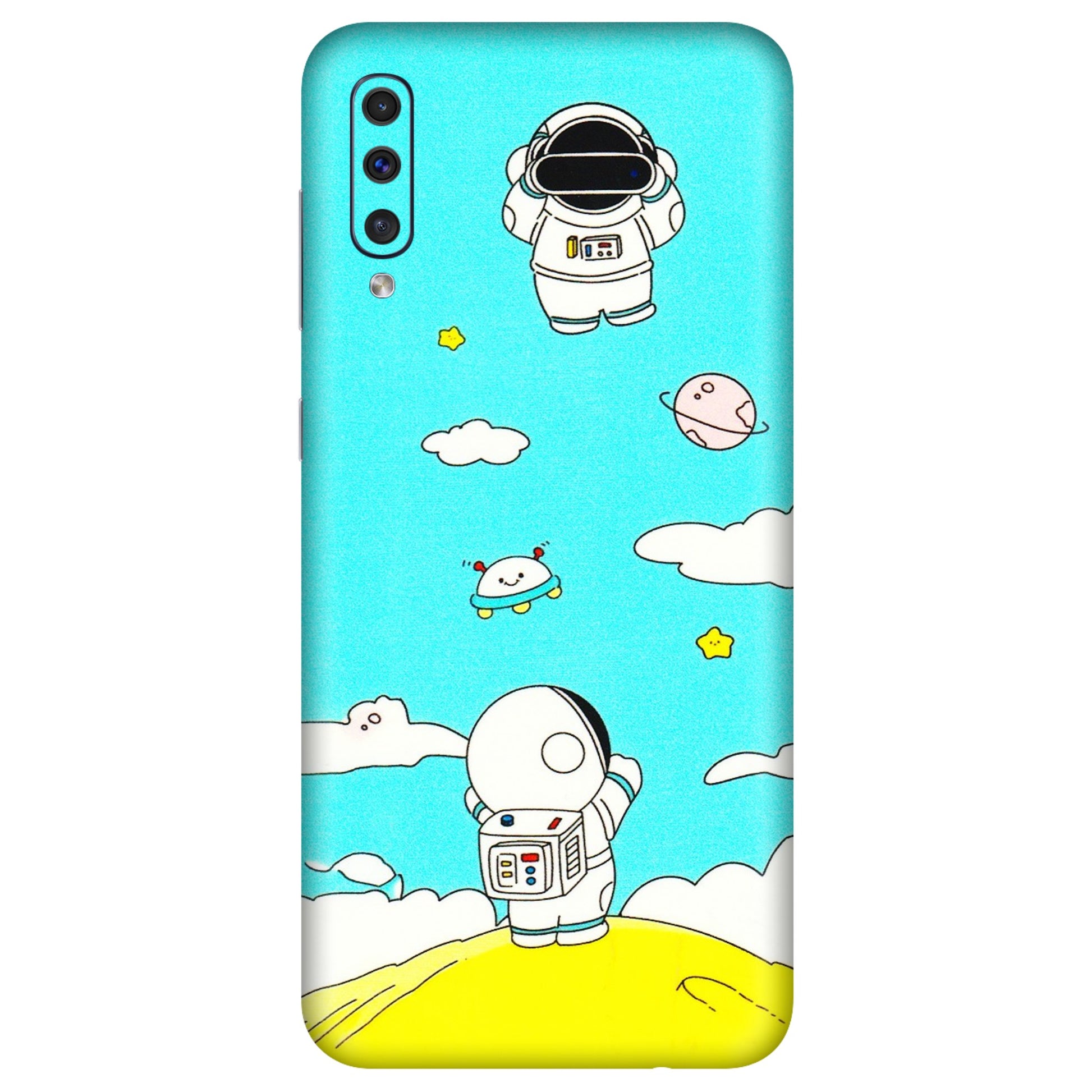 Samsung A/S Series Phone Skins (All Models) - Blue Skies Astro Float - 3D Embossed Finish (L-230) Samsung Galaxy A50