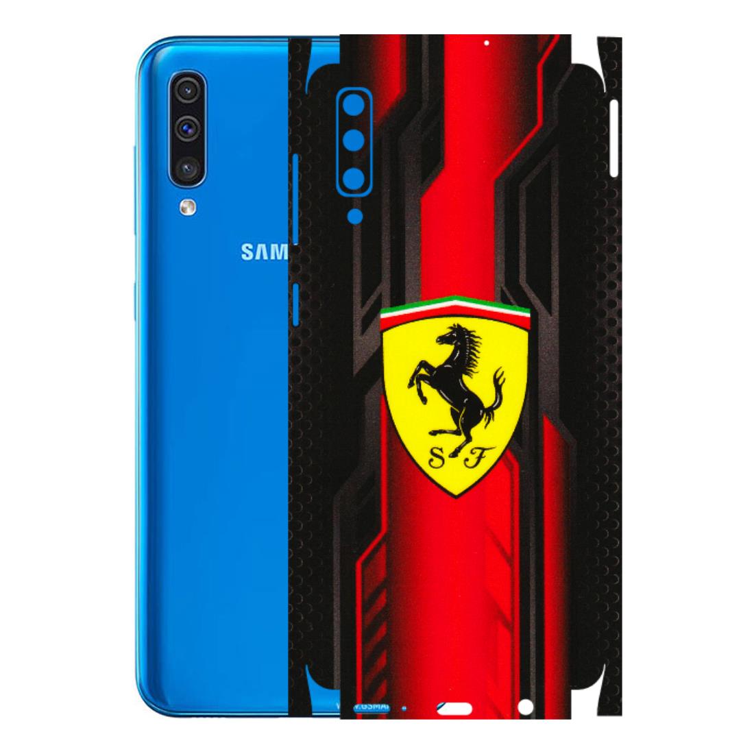 Samsung A/S Series Phone Skins (All Models) - Black Ferrari Logo - 3D Embossed Finish (L-253) Samsung Galaxy A50