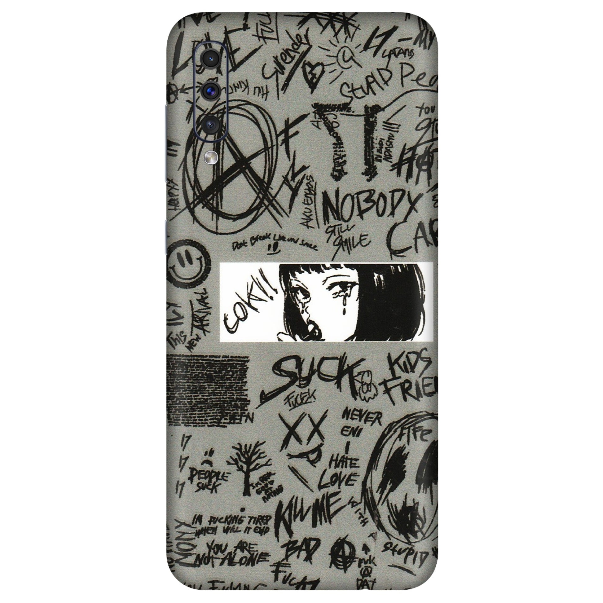 Samsung A/S Series Phone Skins (All Models) - Never Have Love Anime - 3D Embossed Finish (L-260) Samsung Galaxy A50
