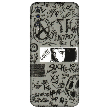 Samsung A/S Series Phone Skins (All Models) - Never Have Love Anime - 3D Embossed Finish (L-260) Samsung Galaxy A50
