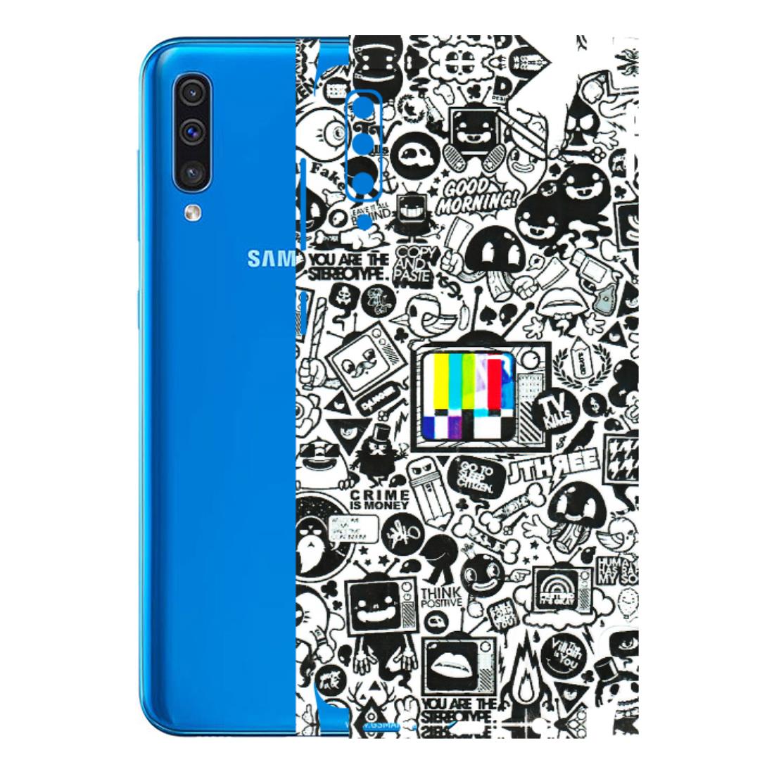 Samsung A/S Series Phone Skins (All Models) - Doodles Positive Art - 3D Embossed Finish (L-263) Samsung Galaxy A50