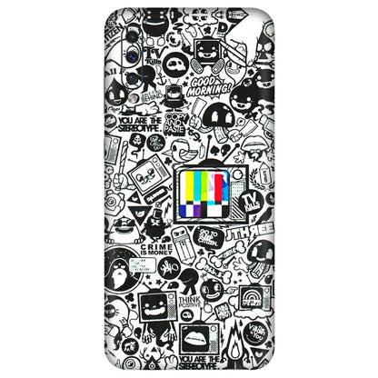 Samsung A/S Series Phone Skins (All Models) - Doodles Positive Art - 3D Embossed Finish (L-263) Samsung Galaxy A50