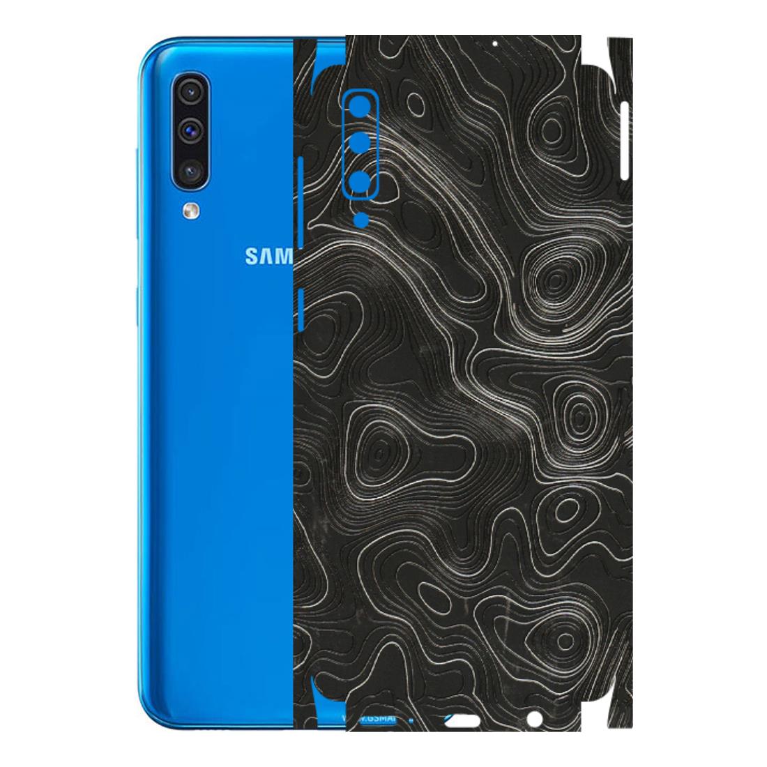 Samsung A/S Series Phone Skins (All Models) - Abstract White Line Map - 3D Embossed Finish (L-269) Samsung Galaxy A50
