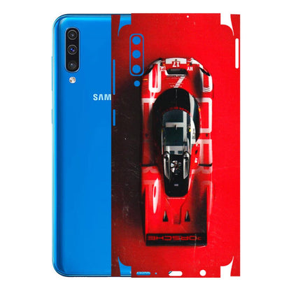 Samsung A/S Series Phone Skins (All Models) - Red Porsche Car Logo - 3D Embossed Finish (L-315) Samsung Galaxy A50