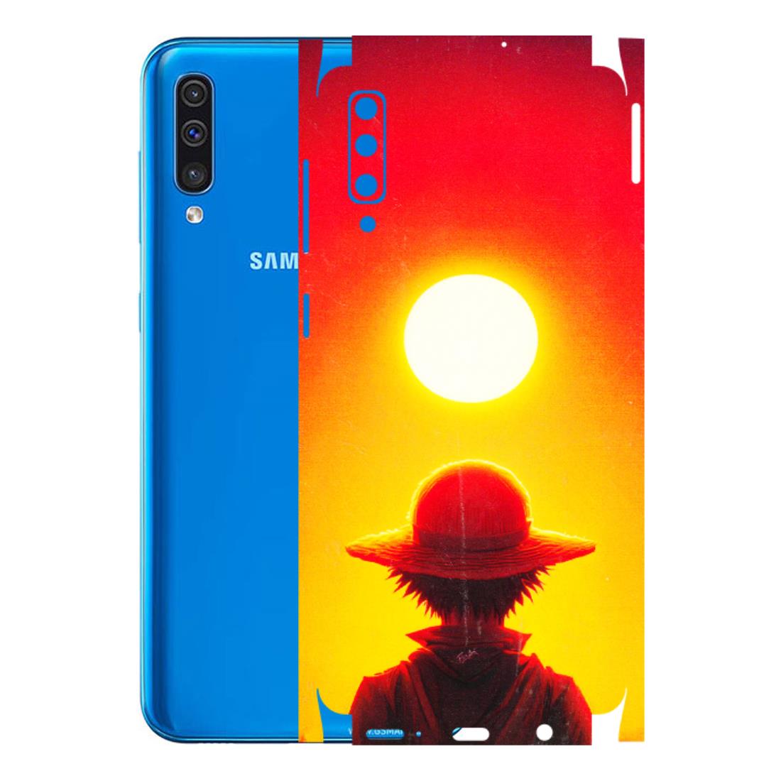 Samsung A/S Series Phone Skins (All Models) - Cool Sunset With Monkey D.Luffy Anime - 3D Embossed Finish (L-329) Samsung Galaxy A50
