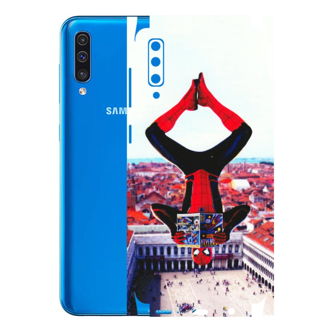 Samsung A/S Series Phone Skins (All Models) - Spiderman Hanging - 3D Embossed Finish (L-53) Samsung Galaxy A50