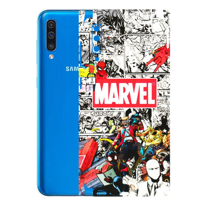 Samsung A/S Series Phone Skins (All Models) - Marvel Colorful Comic - 3D Embossed Finish (L-64) Samsung Galaxy A50