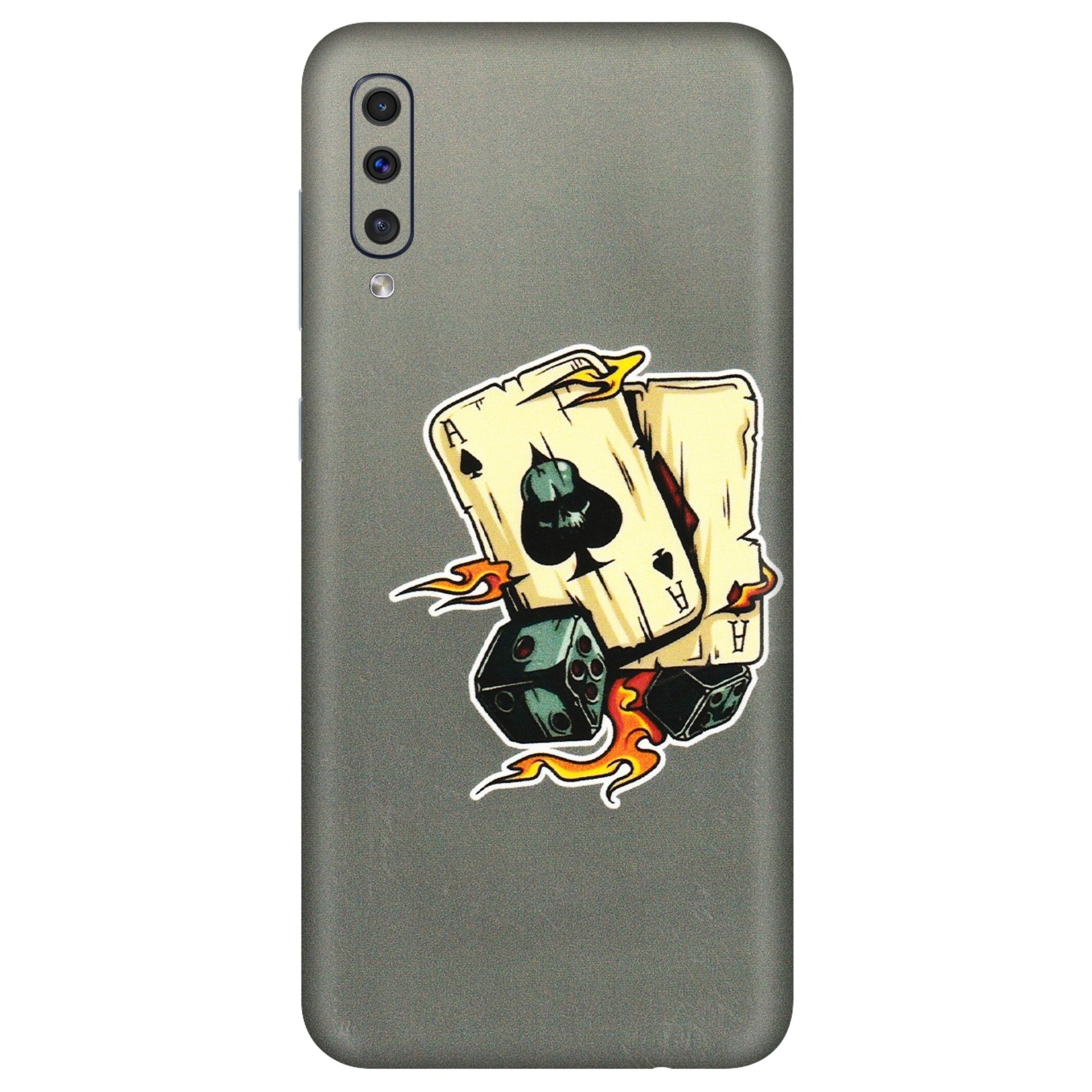 Samsung A/S Series Phone Skins (All Models) - Grey Cards Of Ace - 3D Embossed Finish (L-77) Samsung Galaxy A50