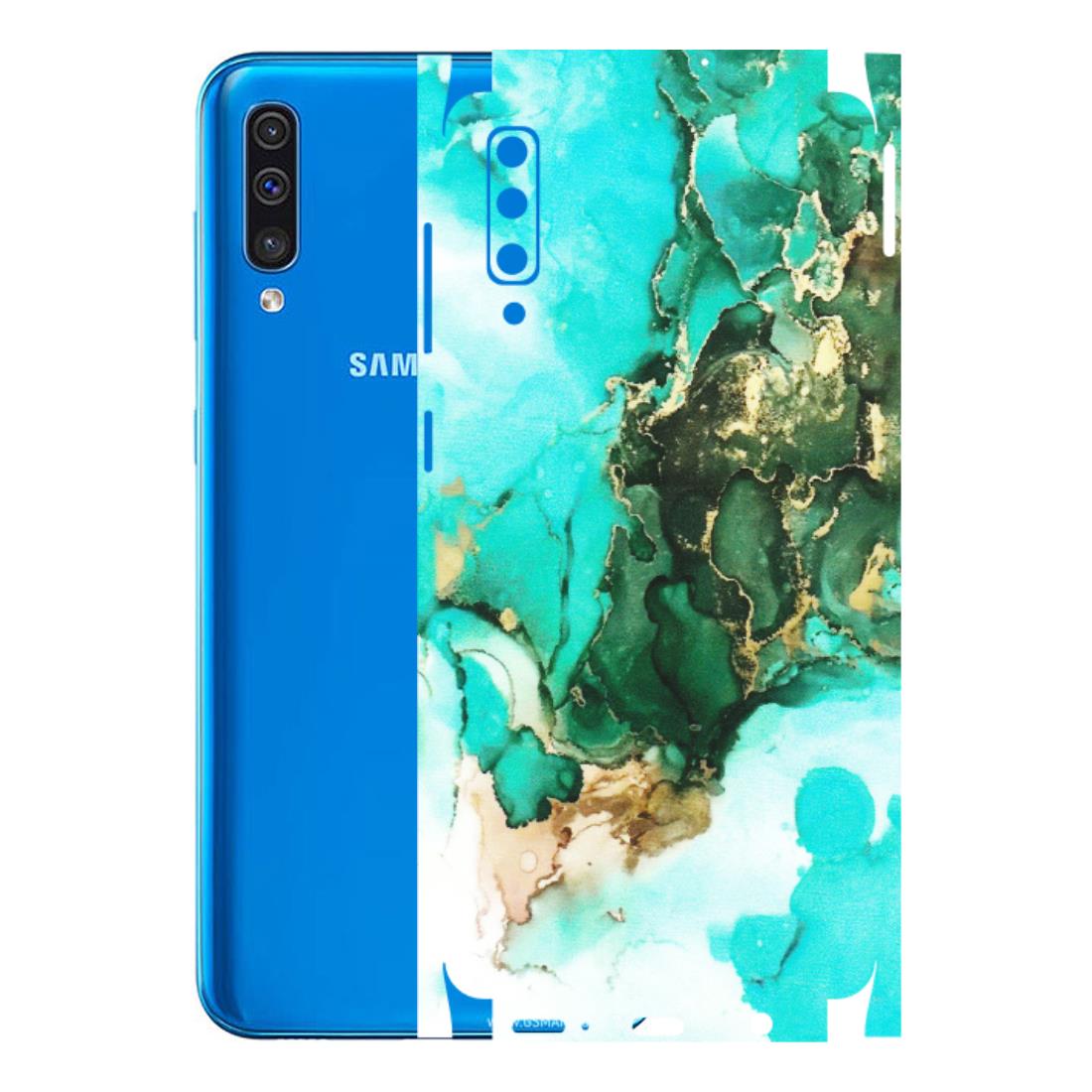 Samsung A/S Series Phone Skins (All Models) - The Blue Gold Marble - Matte Finish (M-124) Samsung Galaxy A50