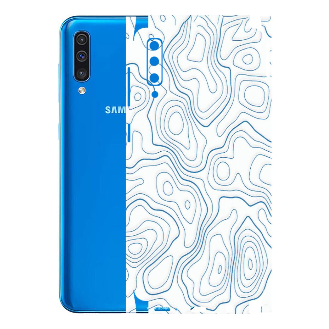 Samsung A/S Series Phone Skins (All Models) - Blue And White Swirls - Matte Finish (M-139) Samsung Galaxy A50