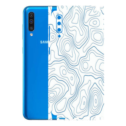 Samsung A/S Series Phone Skins (All Models) - Blue And White Swirls - Matte Finish (M-139) Samsung Galaxy A50