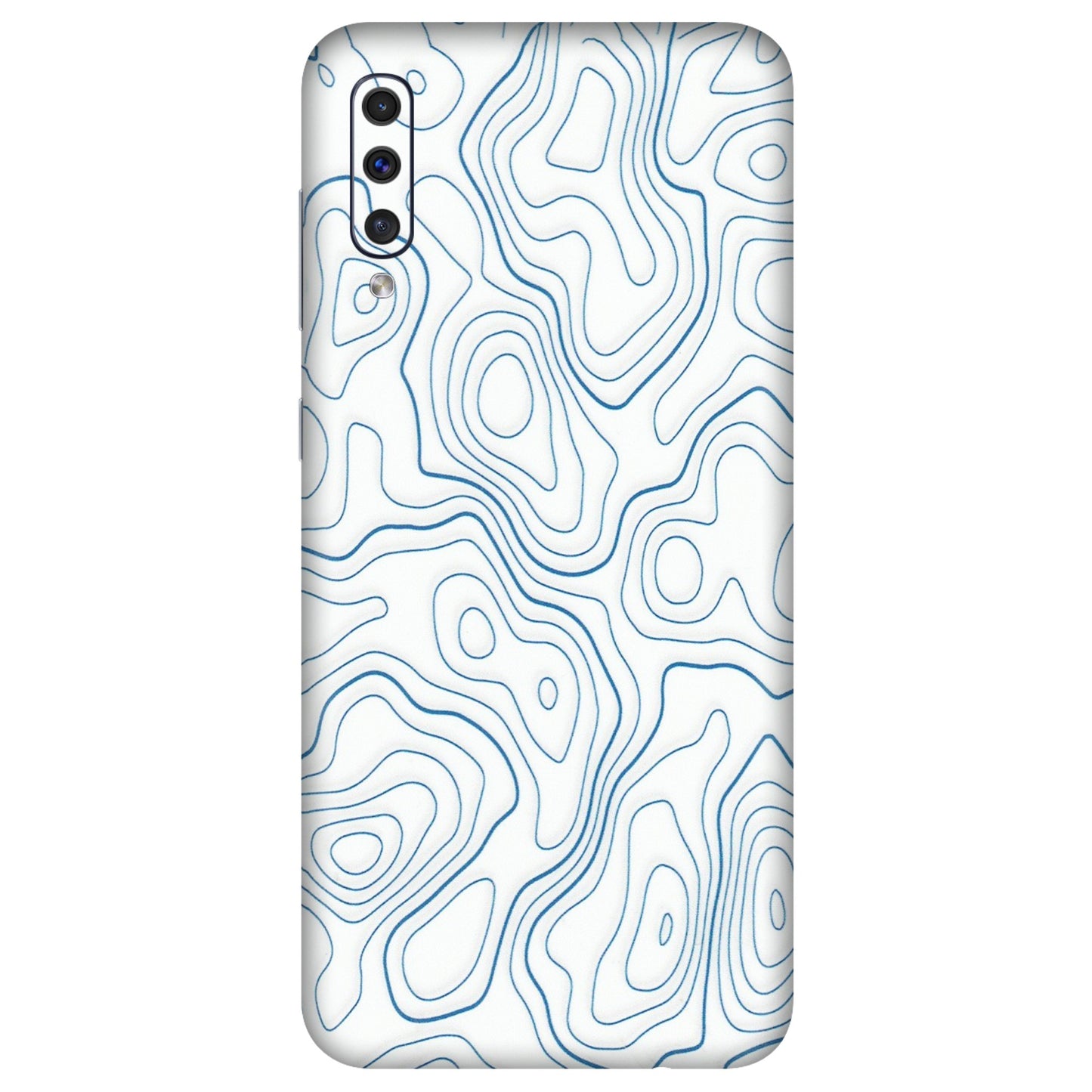 Samsung A/S Series Phone Skins (All Models) - Blue And White Swirls - Matte Finish (M-139) Samsung Galaxy A50
