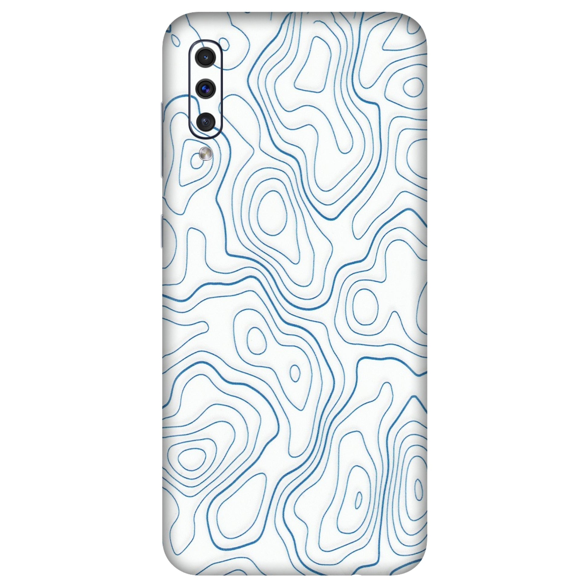 Samsung A/S Series Phone Skins (All Models) - Blue And White Swirls - Matte Finish (M-139) Samsung Galaxy A50