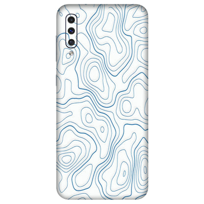 Samsung A/S Series Phone Skins (All Models) - Blue And White Swirls - Matte Finish (M-139) Samsung Galaxy A50