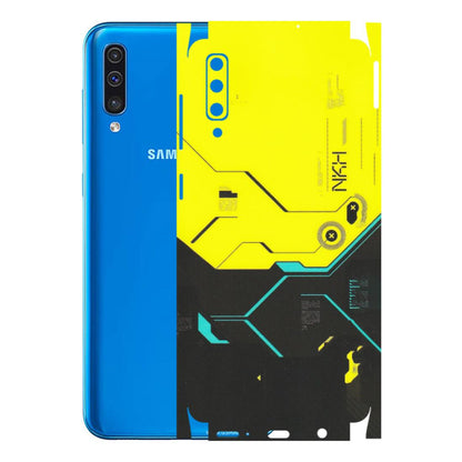Samsung A/S Series Phone Skins (All Models) - Black Yellow Technica - Matte Finish (M-53) Samsung Galaxy A50