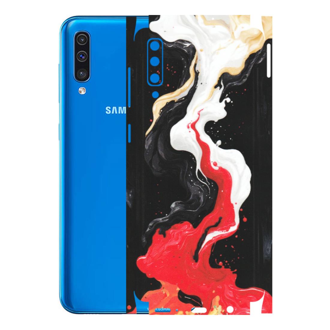 Samsung A/S Series Phone Skins (All Models) - Black Red White Paint Splash Fusion - Matte Finish (M-56) Samsung Galaxy A50