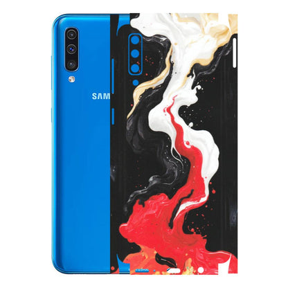 Samsung A/S Series Phone Skins (All Models) - Black Red White Paint Splash Fusion - Matte Finish (M-56) Samsung Galaxy A50