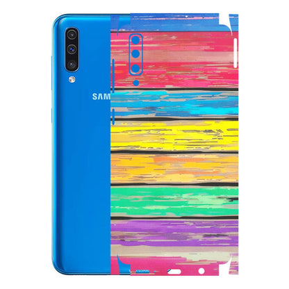 Samsung A/S Series Phone Skins (All Models) - Multi Colour Wooden Wall - Matte Finish (M-96) Samsung Galaxy A50