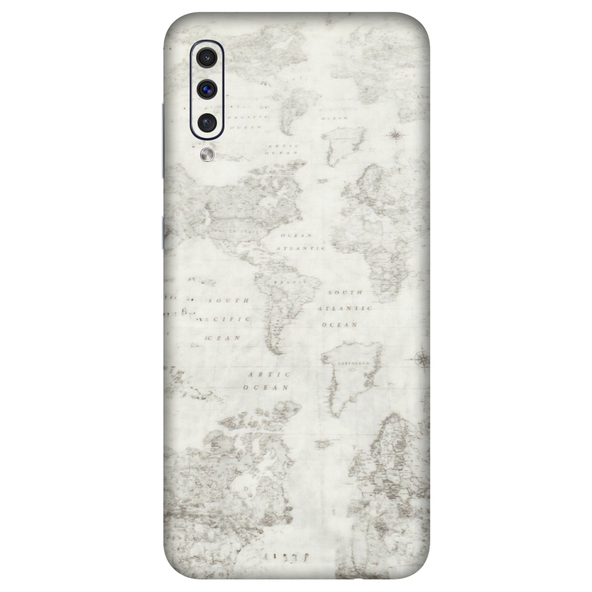 Samsung A/S Series Phone Skins (All Models) - World Travel Map - Transparent Finish (T-04) Samsung Galaxy A50