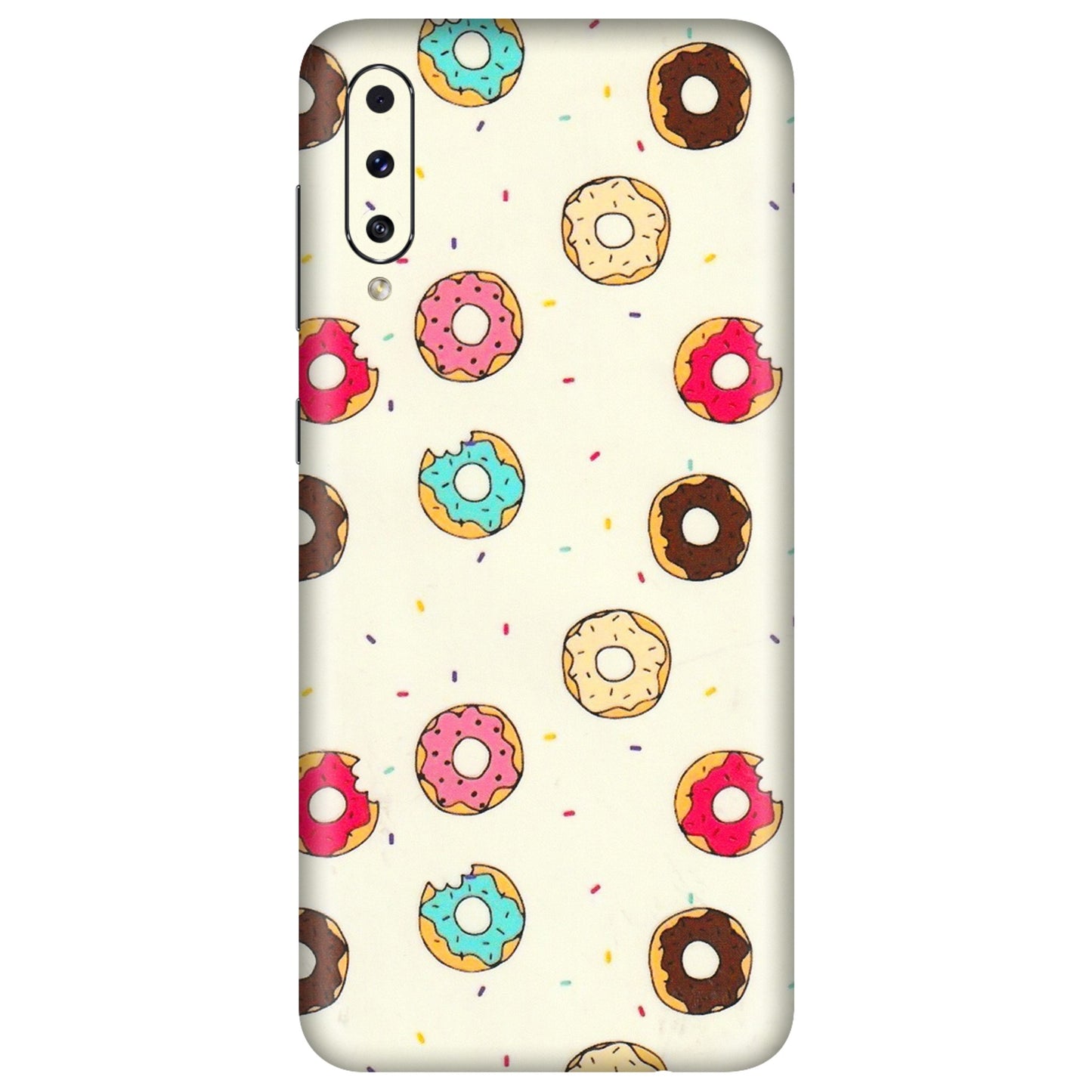 Samsung A/S Series Phone Skins (All Models) - Mini Donuts Doodle Art - 3D Embossed Finish (L-122) Samsung Galaxy A50S