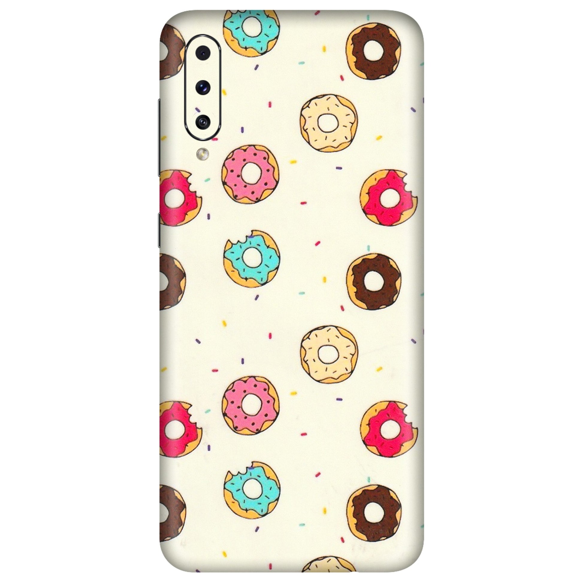 Samsung A/S Series Phone Skins (All Models) - Mini Donuts Doodle Art - 3D Embossed Finish (L-122) Samsung Galaxy A50S