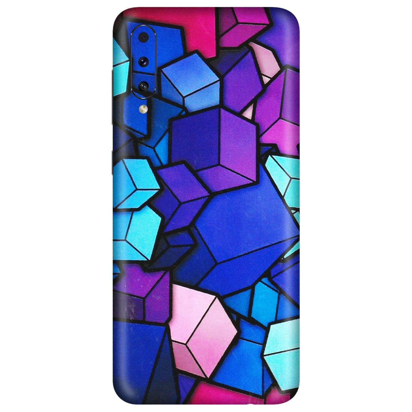 Samsung A/S Series Phone Skins (All Models) - Cube Doodle - 3D Embossed Finish (L-141) Samsung Galaxy A50S