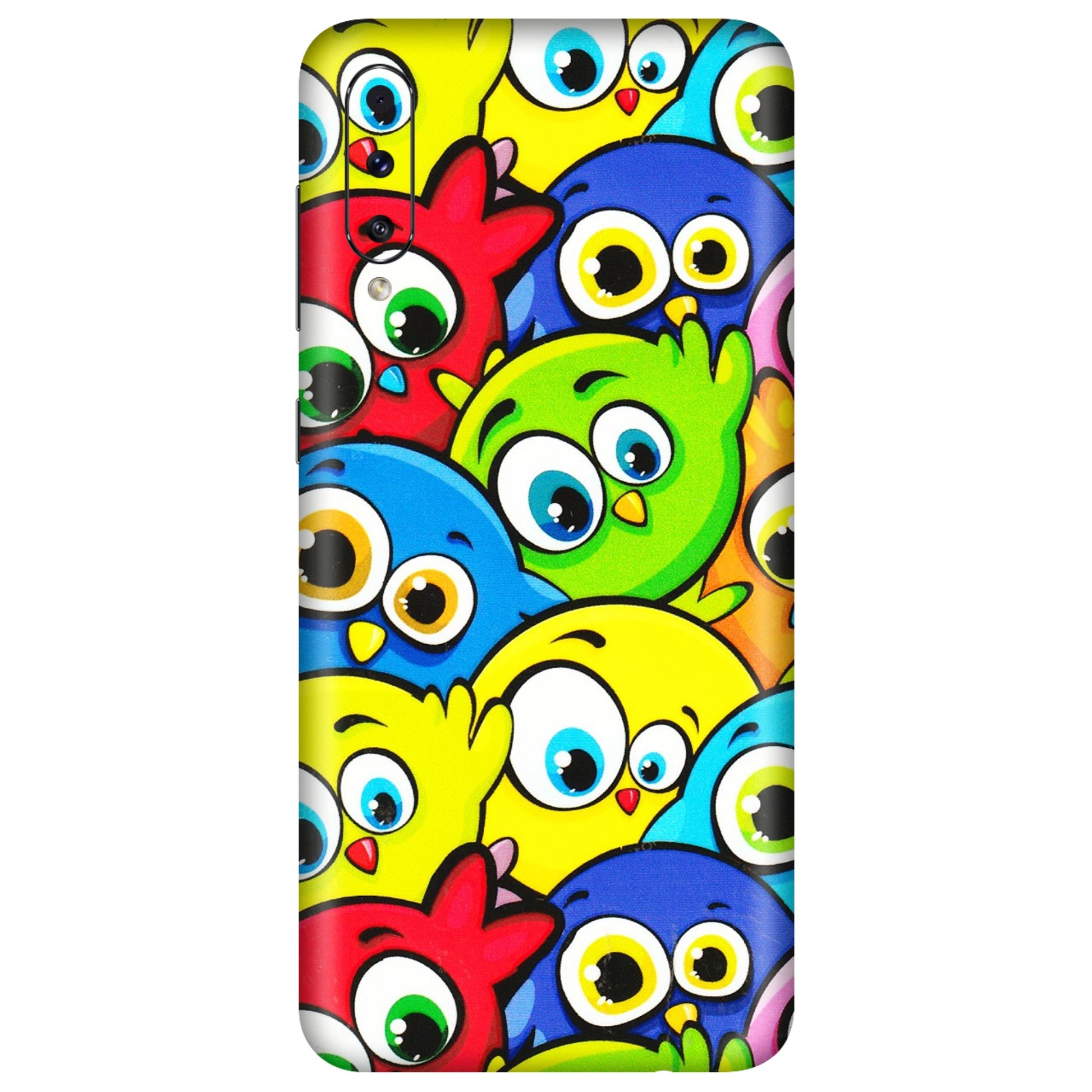 Samsung A/S Series Phone Skins (All Models) - Cute Fluffy Birds - 3D Embossed Finish (L-213) Samsung Galaxy A50S