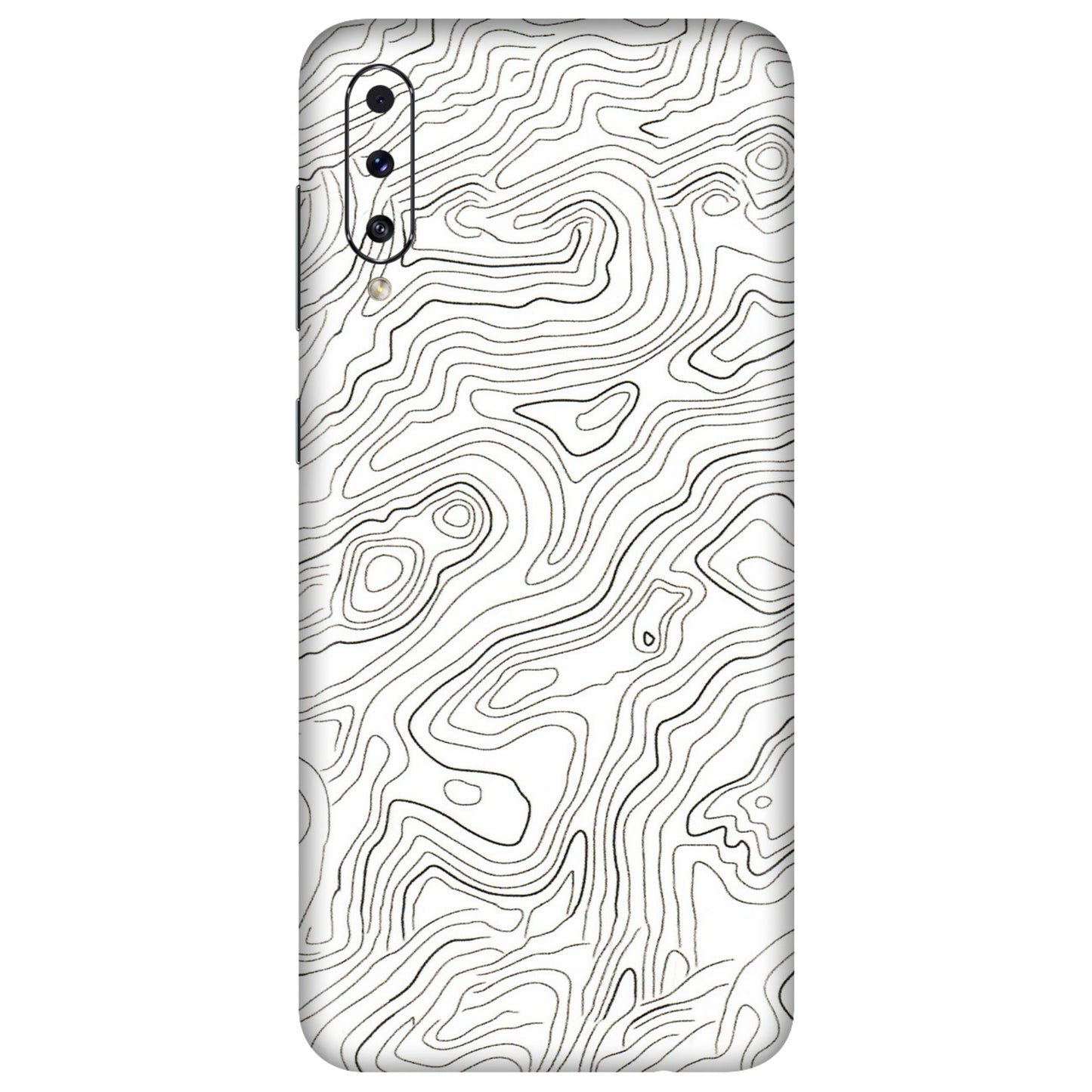 Samsung A/S Series Phone Skins (All Models) - White Black Swirls - 3D Embossed Finish (L-219) Samsung Galaxy A50S