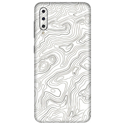 Samsung A/S Series Phone Skins (All Models) - White Black Swirls - 3D Embossed Finish (L-219) Samsung Galaxy A50S
