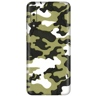 Samsung A/S Series Phone Skins (All Models) - Camouflages White And Green - 3D Embossed Finish (L-243) Samsung Galaxy A50S