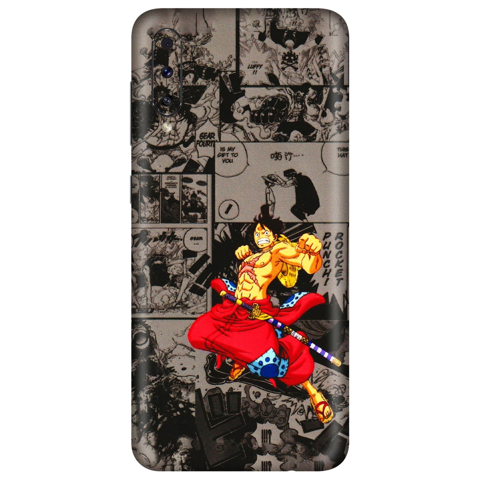 Samsung A/S Series Phone Skins (All Models) - One Piece Rocket Punch Manga - 3D Embossed Finish (L-25) Samsung Galaxy A50S