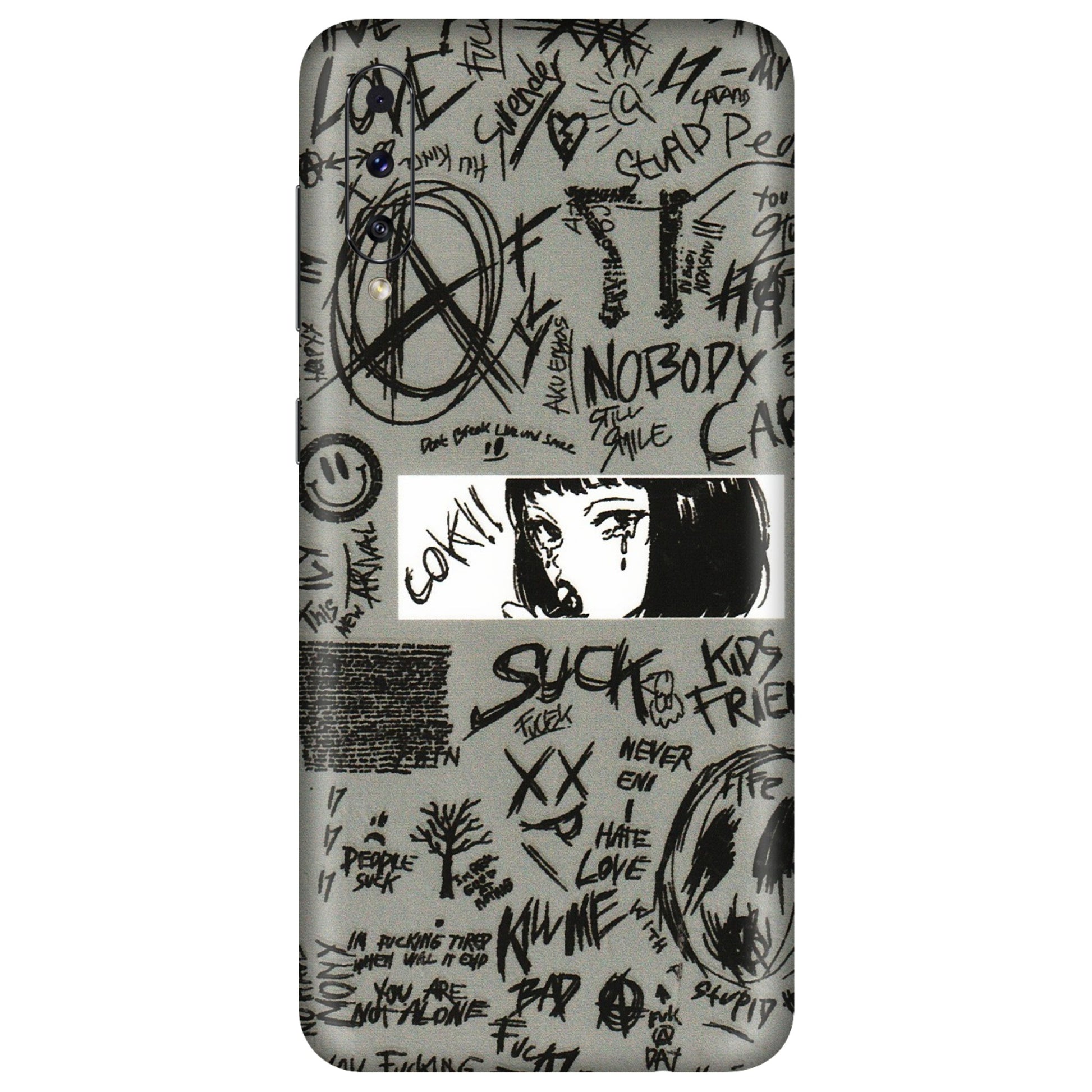 Samsung A/S Series Phone Skins (All Models) - Never Have Love Anime - 3D Embossed Finish (L-260) Samsung Galaxy A50S