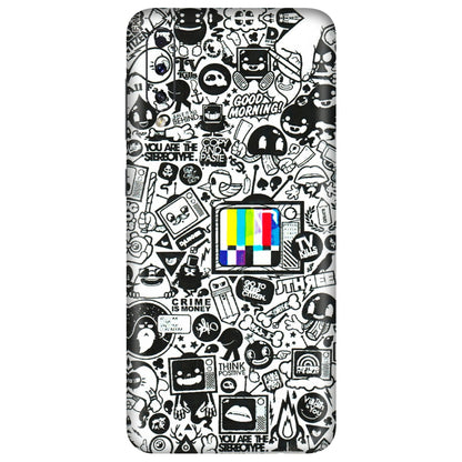 Samsung A/S Series Phone Skins (All Models) - Doodles Positive Art - 3D Embossed Finish (L-263) Samsung Galaxy A50S