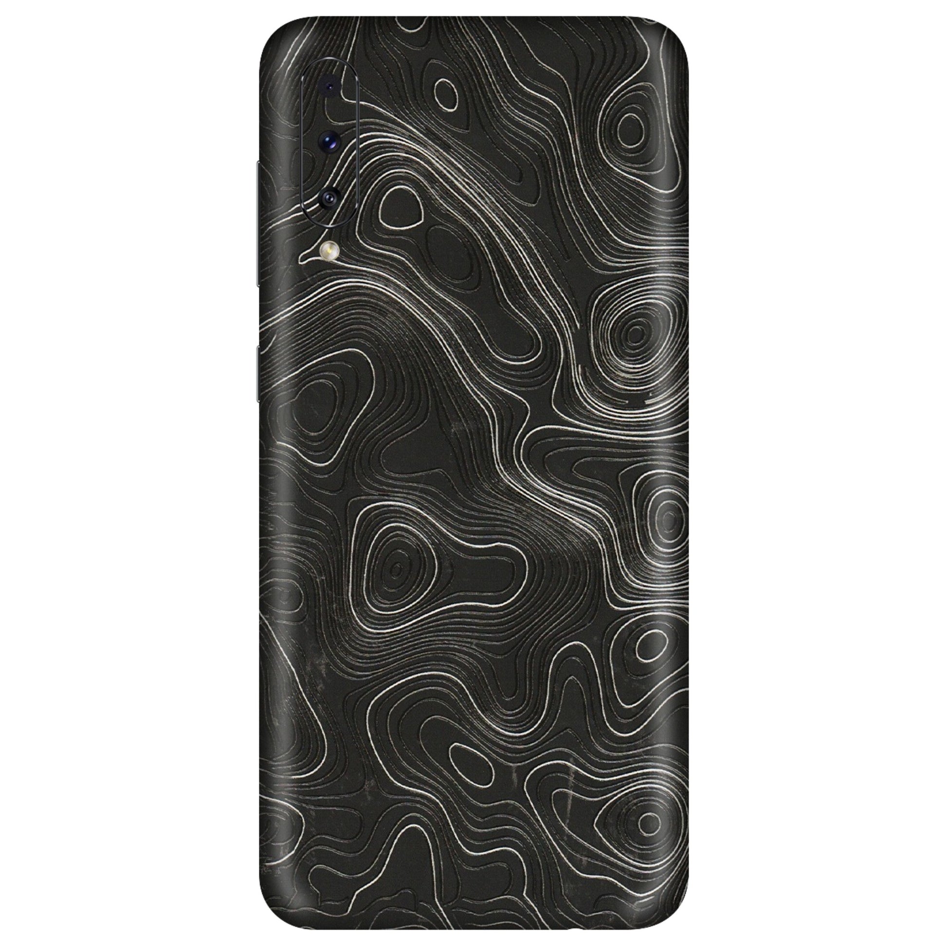 Samsung A/S Series Phone Skins (All Models) - Abstract White Line Map - 3D Embossed Finish (L-269) Samsung Galaxy A50S
