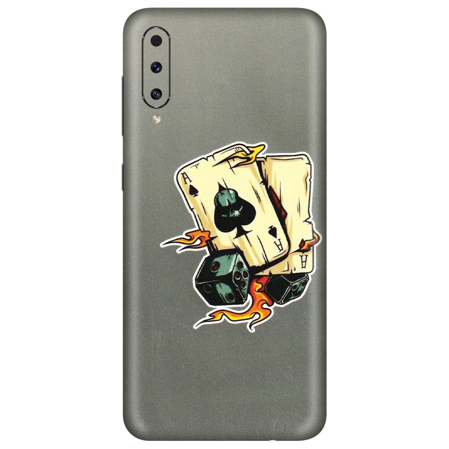 Samsung A/S Series Phone Skins (All Models) - Grey Cards Of Ace - 3D Embossed Finish (L-77) Samsung Galaxy A50S