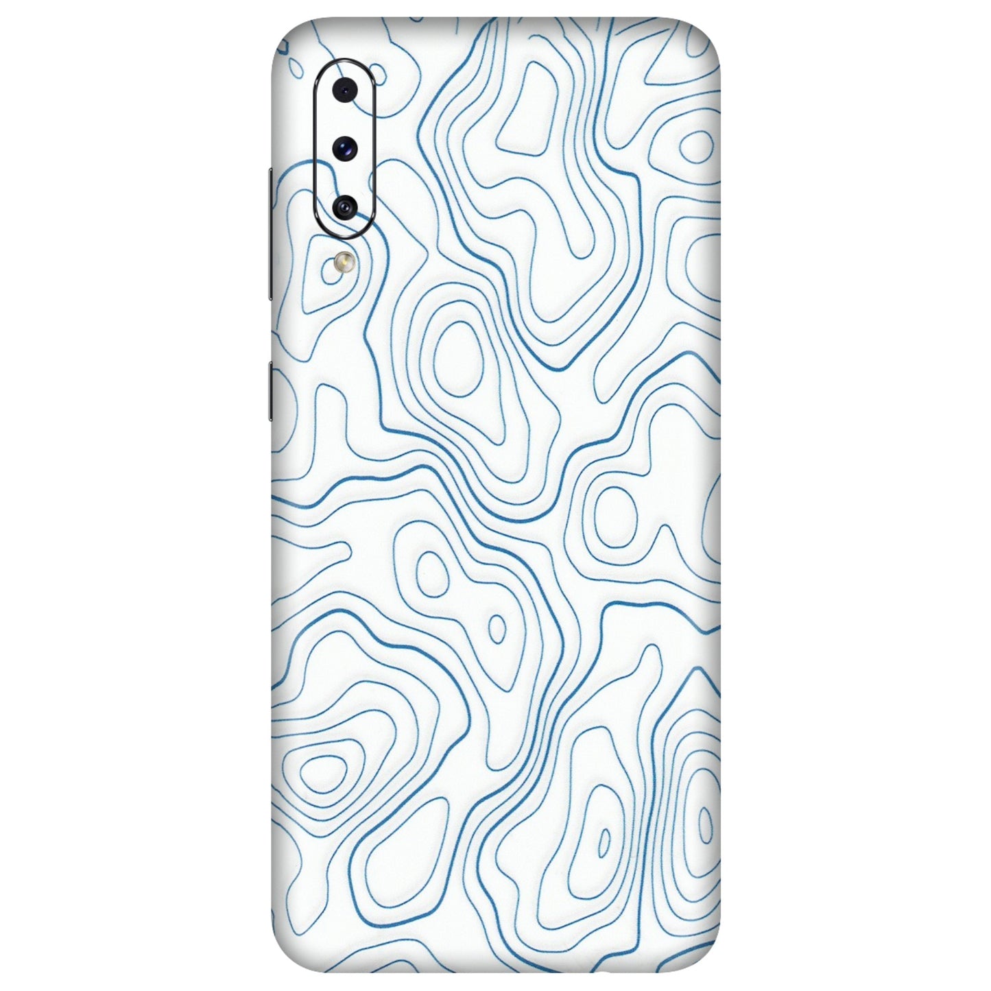 Samsung A/S Series Phone Skins (All Models) - Blue And White Swirls - Matte Finish (M-139) Samsung Galaxy A50S