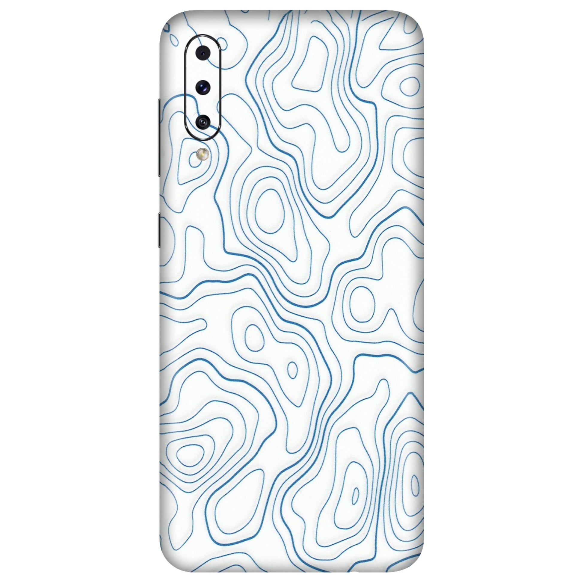 Samsung A/S Series Phone Skins (All Models) - Blue And White Swirls - Matte Finish (M-139) Samsung Galaxy A50S