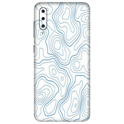 Samsung A/S Series Phone Skins (All Models) - Blue And White Swirls - Matte Finish (M-139) Samsung Galaxy A50S