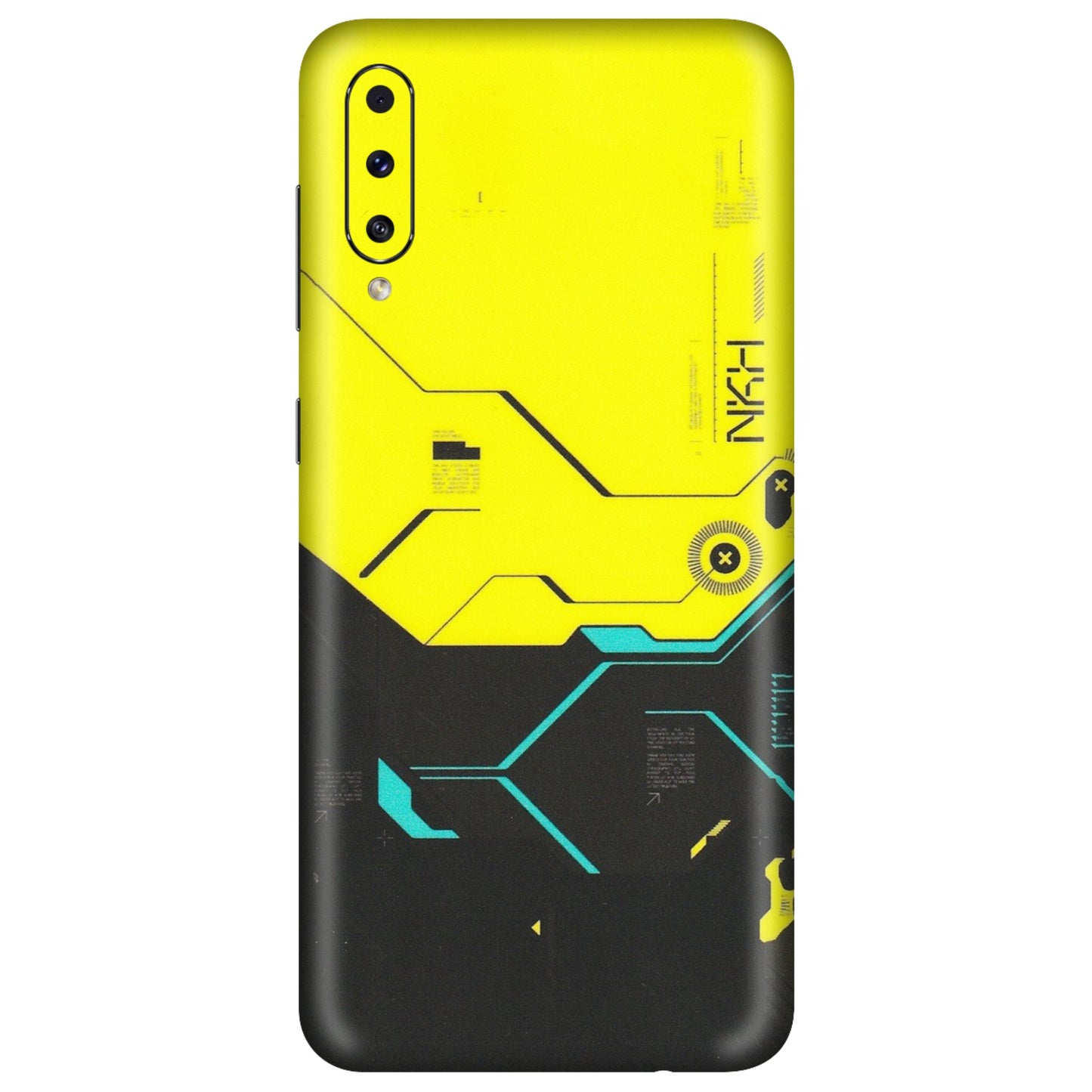 Samsung A/S Series Phone Skins (All Models) - Black Yellow Technica - Matte Finish (M-53) Samsung Galaxy A50S