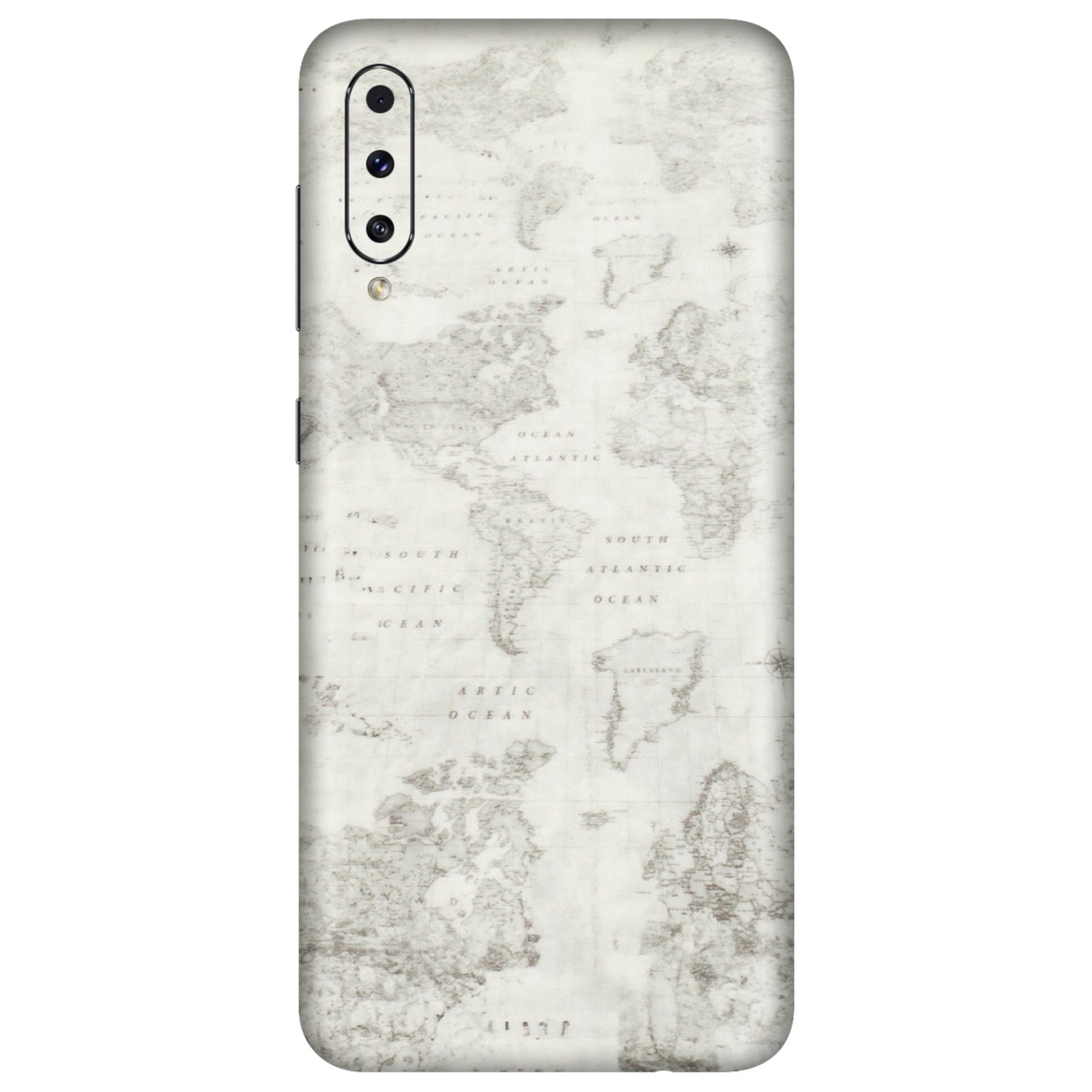 Samsung A/S Series Phone Skins (All Models) - World Travel Map - Transparent Finish (T-04) Samsung Galaxy A50S