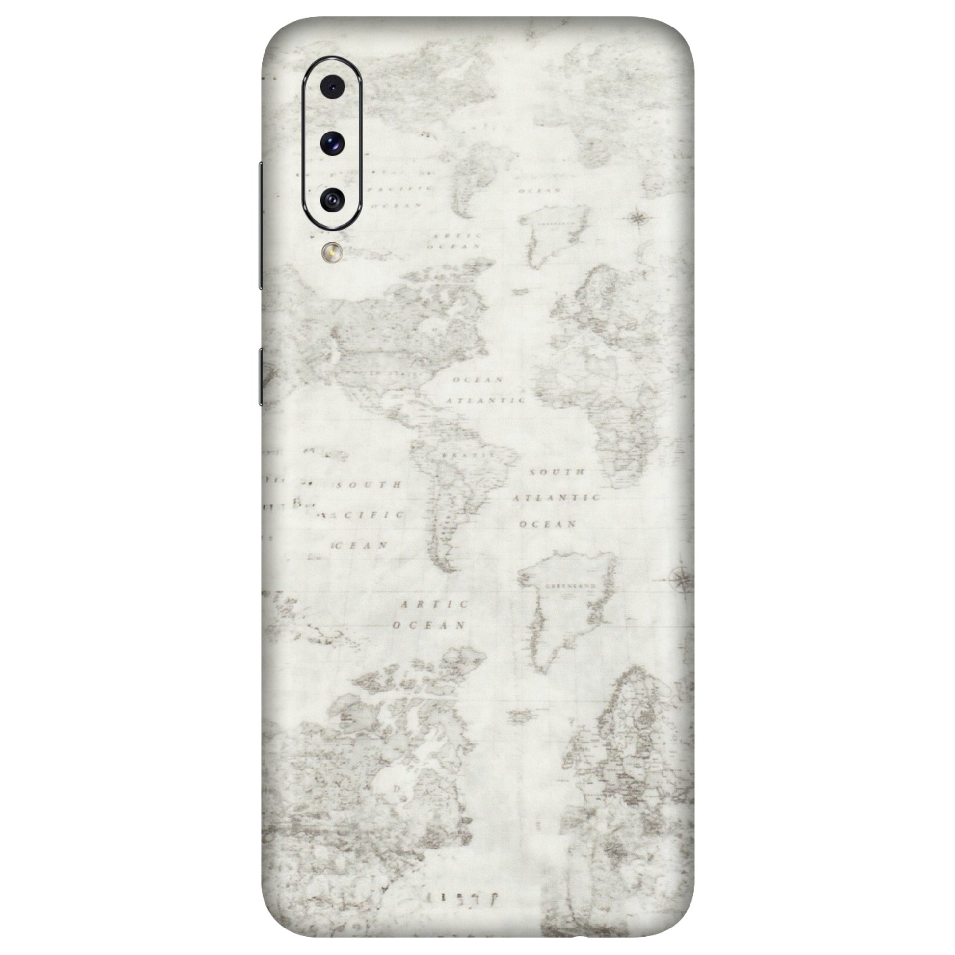Samsung A/S Series Phone Skins (All Models) - World Travel Map - Transparent Finish (T-04) Samsung Galaxy A50S